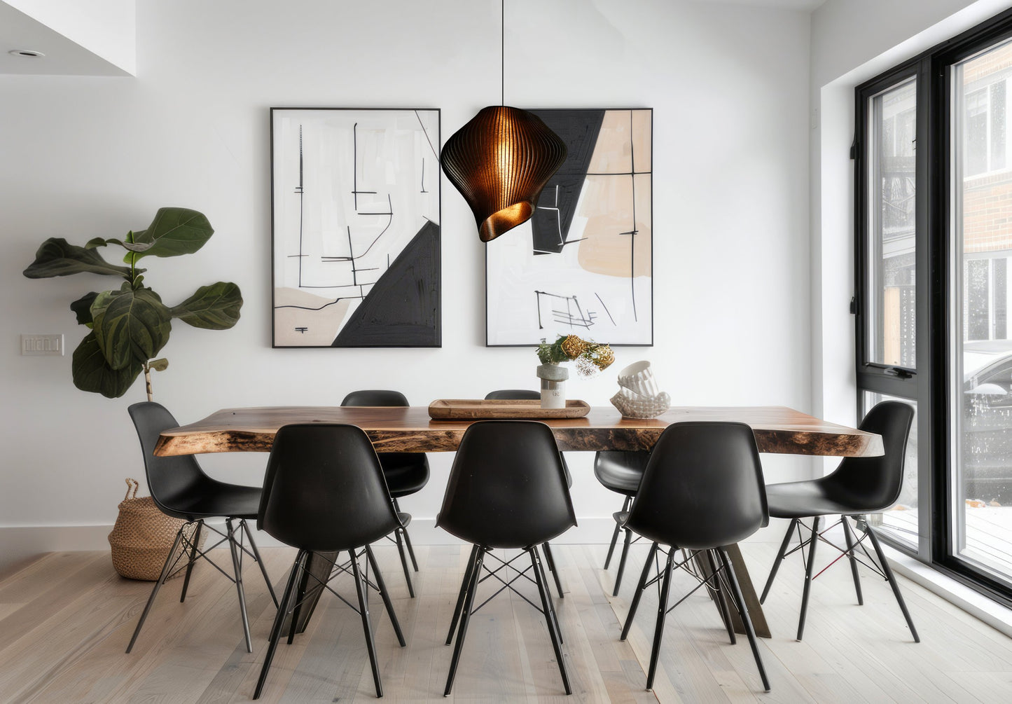 Black Cosmic Wave Pendant Light