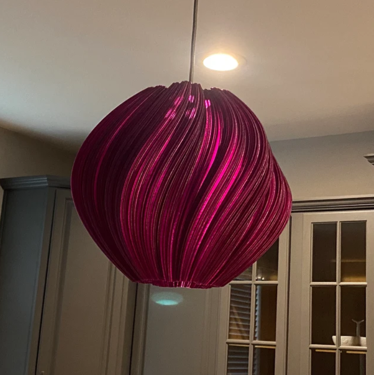 Modern interior featuring Violet Purple Seashell Pendant Light as luxury statement fixture