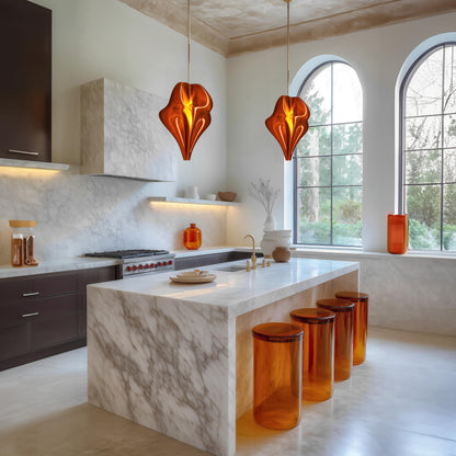 Burnt Amber Flo Pendant Light