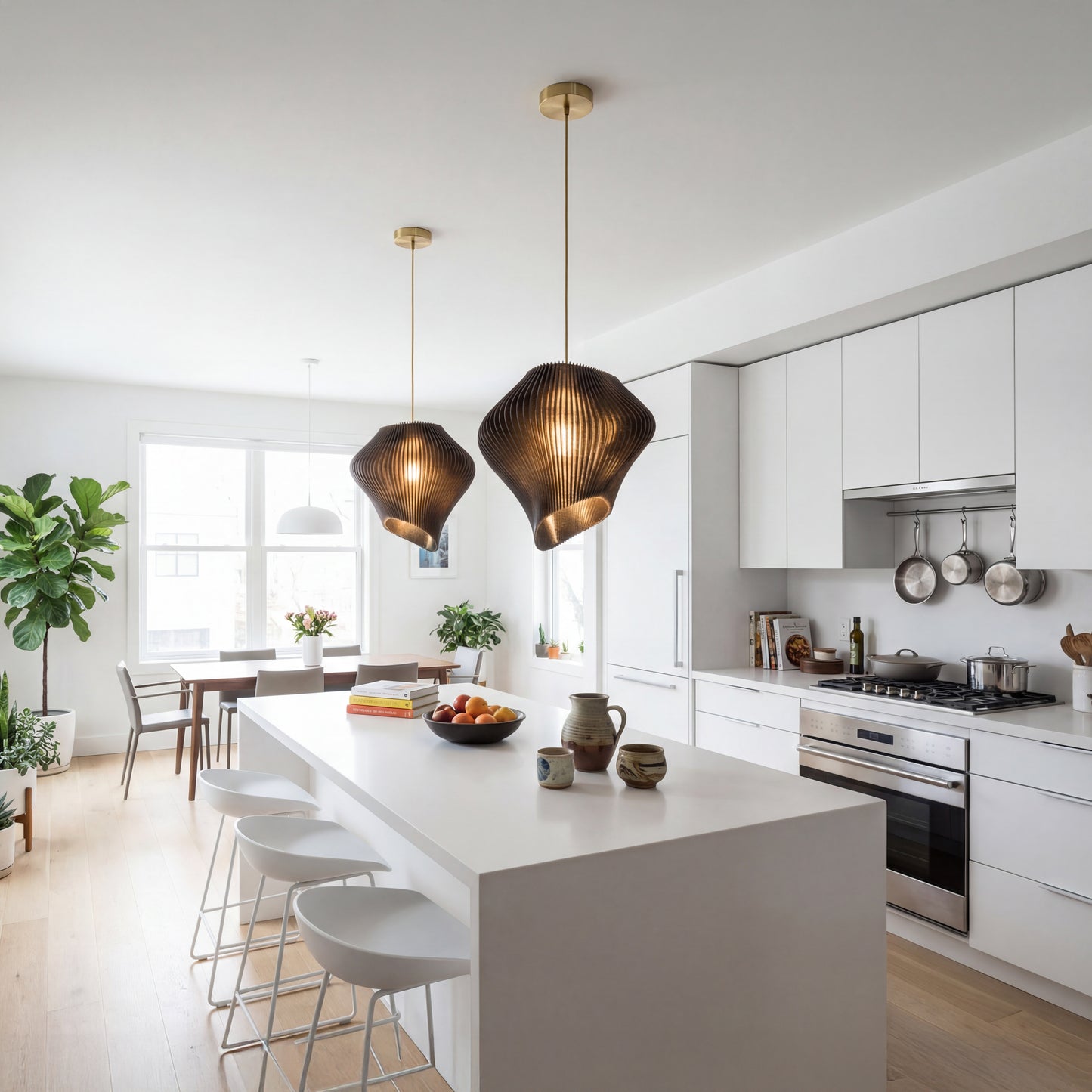 Luxury Cosmic Black Wave Pendant Light – Sculptural Statement Designer Ceiling Lighting