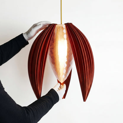 Luxury Crimson Red Bloom Pendant Light – Sculptural Statement Designer Ceiling Lighting