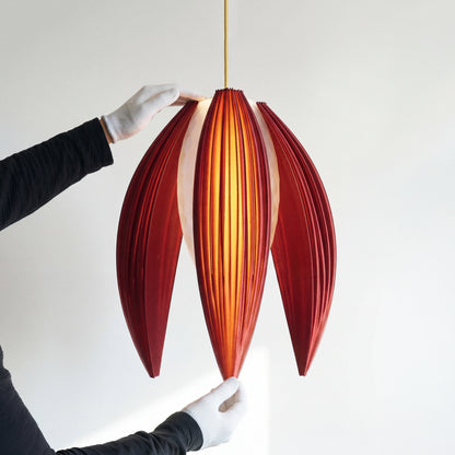 Luxury Crimson Red Bloom Pendant Light – Sculptural Statement Designer Ceiling Lighting