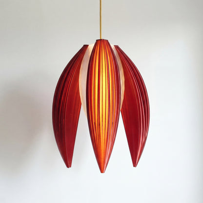 Luxury Crimson Red Bloom Pendant Light – Sculptural Statement Designer Ceiling Lighting