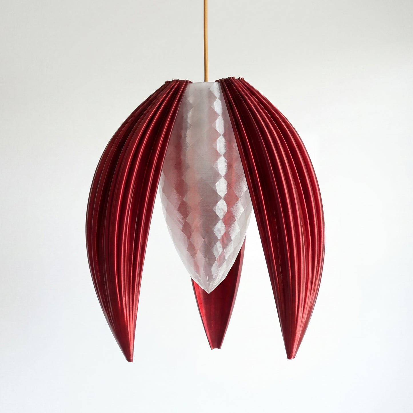 Luxury Crimson Red Bloom Pendant Light – Sculptural Statement Designer Ceiling Lighting
