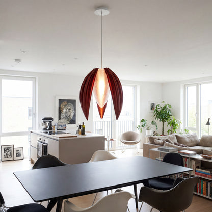 Luxury Crimson Red Bloom Pendant Light – Sculptural Statement Designer Ceiling Lighting