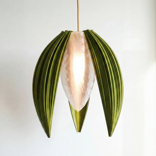 Luxury Forest Green Bloom Pendant Light – Sculptural Statement Designer Ceiling Lighting