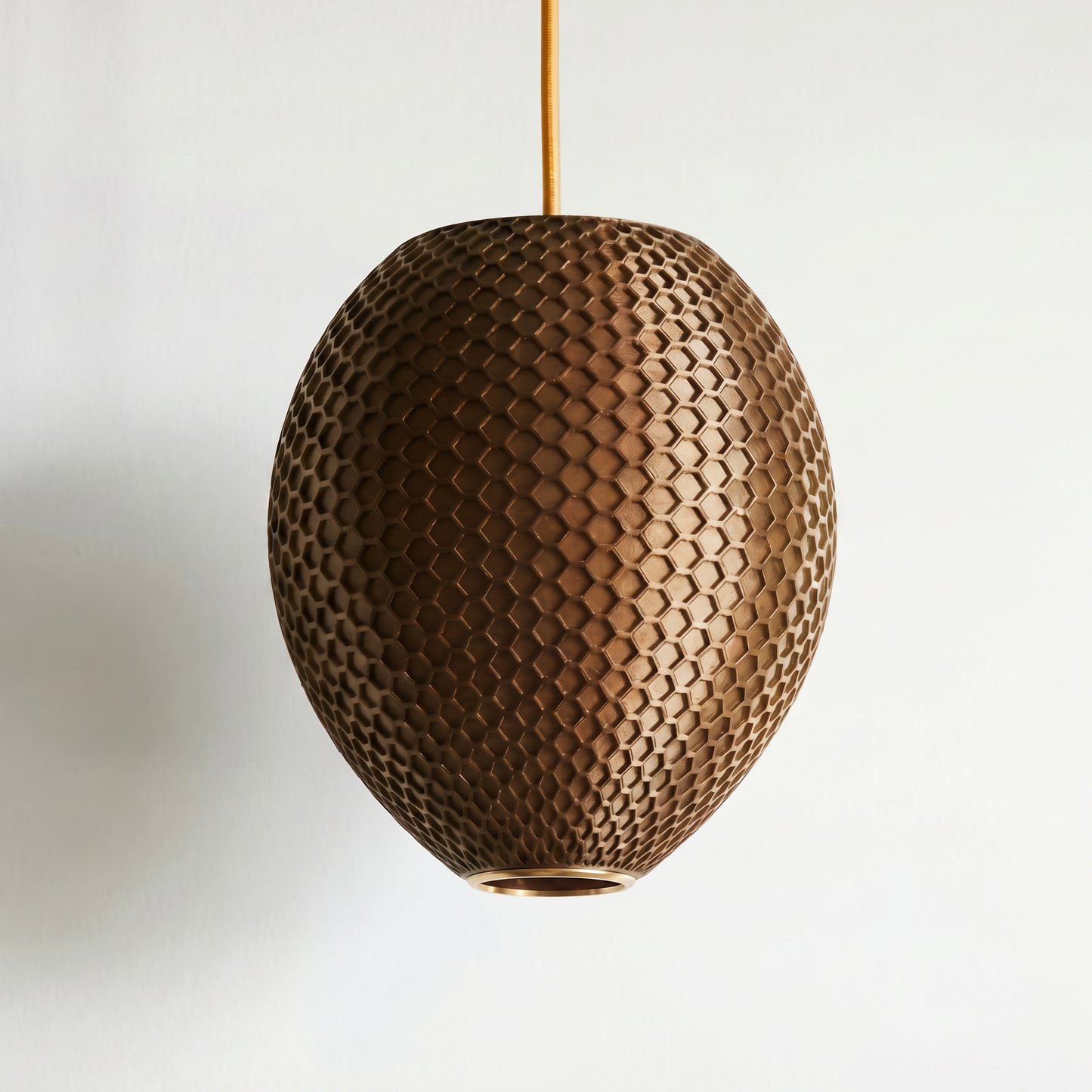 Small Cappuccino Brown Hive Pendant Light