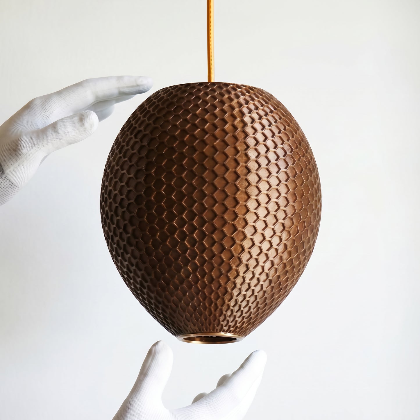 Small Cappuccino Brown Hive Pendant Light