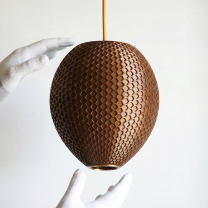 Small Cappuccino Brown Hive Pendant Light