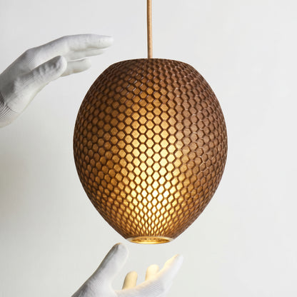 Small Cappuccino Brown Hive Pendant Light