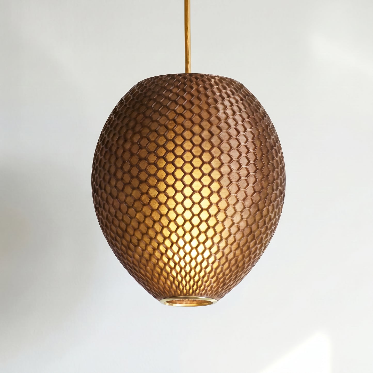 Small Cappuccino Brown Hive Pendant Light