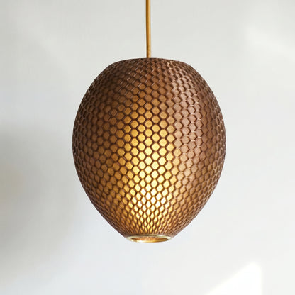 Small Cappuccino Brown Hive Pendant Light