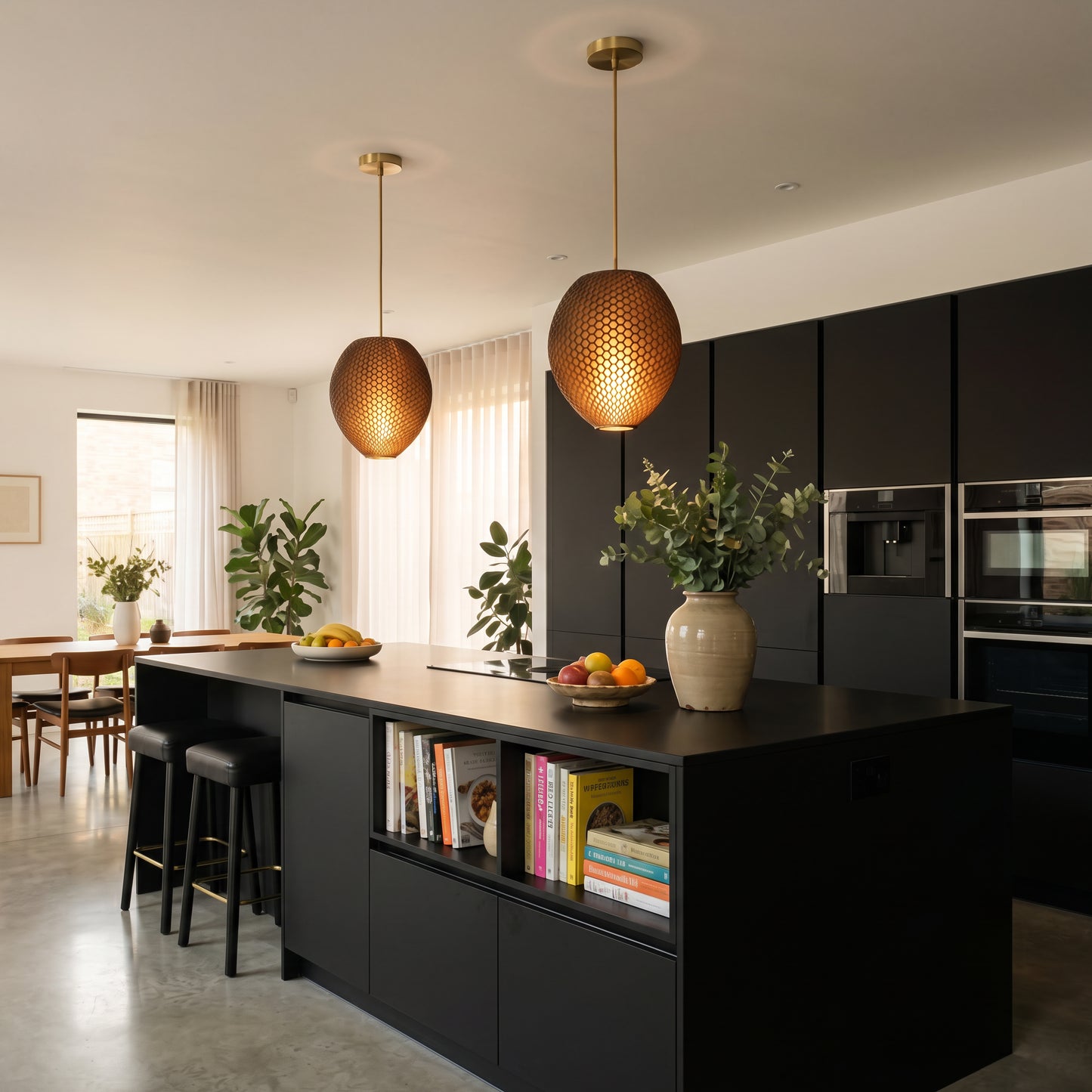 Small Cappuccino Brown Hive Pendant Light