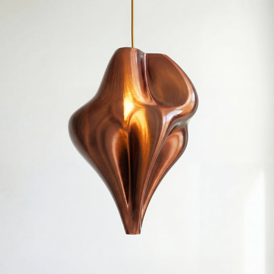 Large Chocolate Cappuccino  Flo Pendant Light – Sculptural Modern Designer Ceiling Light (50cm)