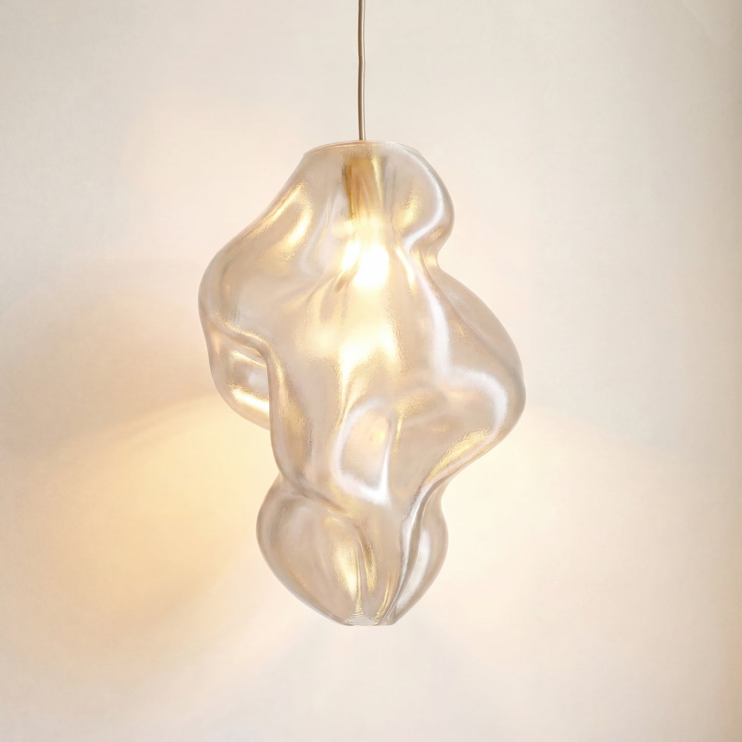 Large Clear Crystal Flo Pendant Light – Sculptural Modern Designer Ceiling Light (50cm)