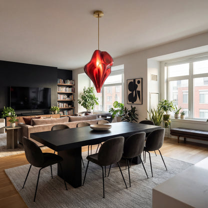 Luxury Crimson Red Flo Pendant Light – Sculptural Statement Designer Ceiling Lighting