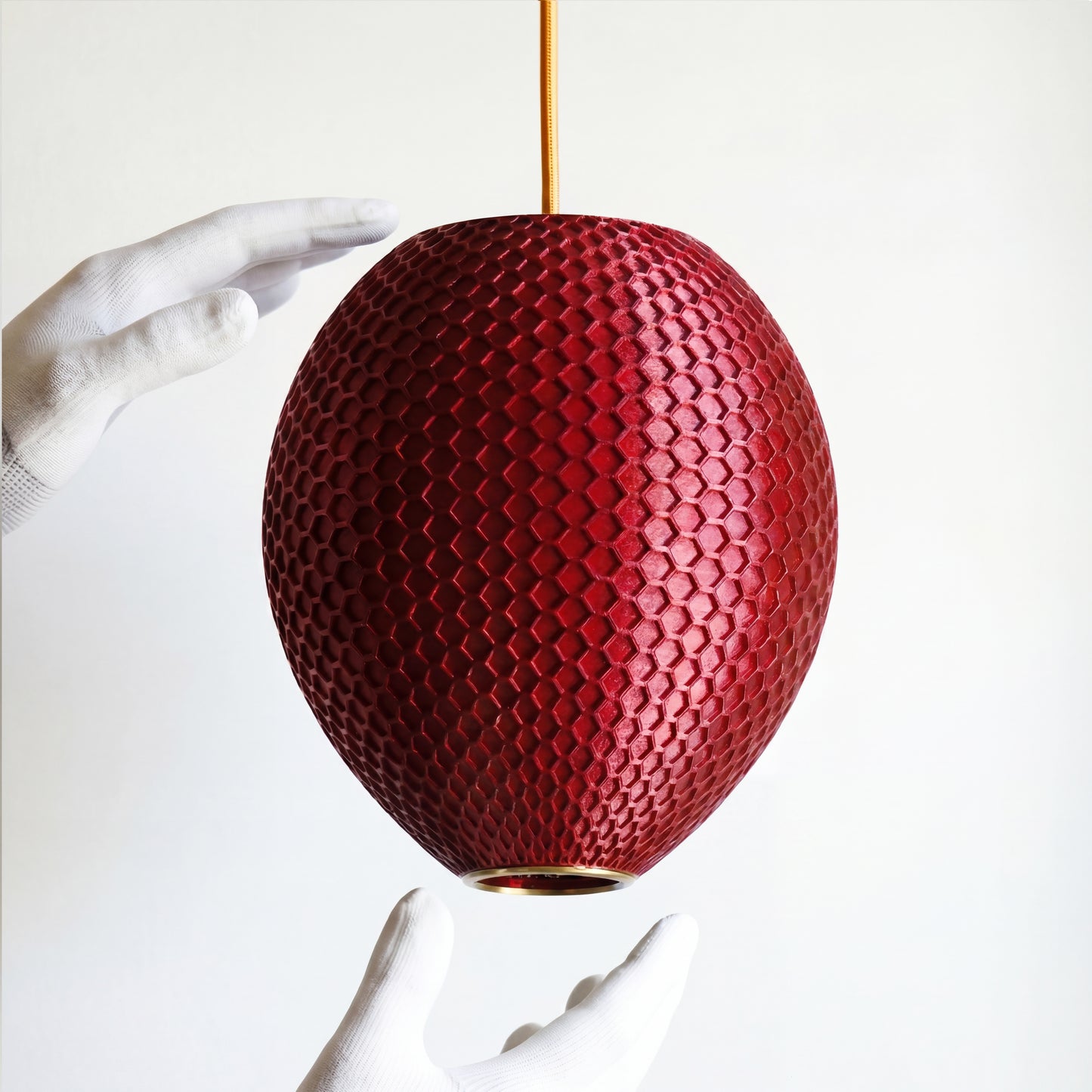 Small Crimson Red Hive Pendant Light