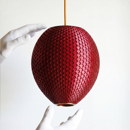 Small Crimson Red Hive Pendant Light