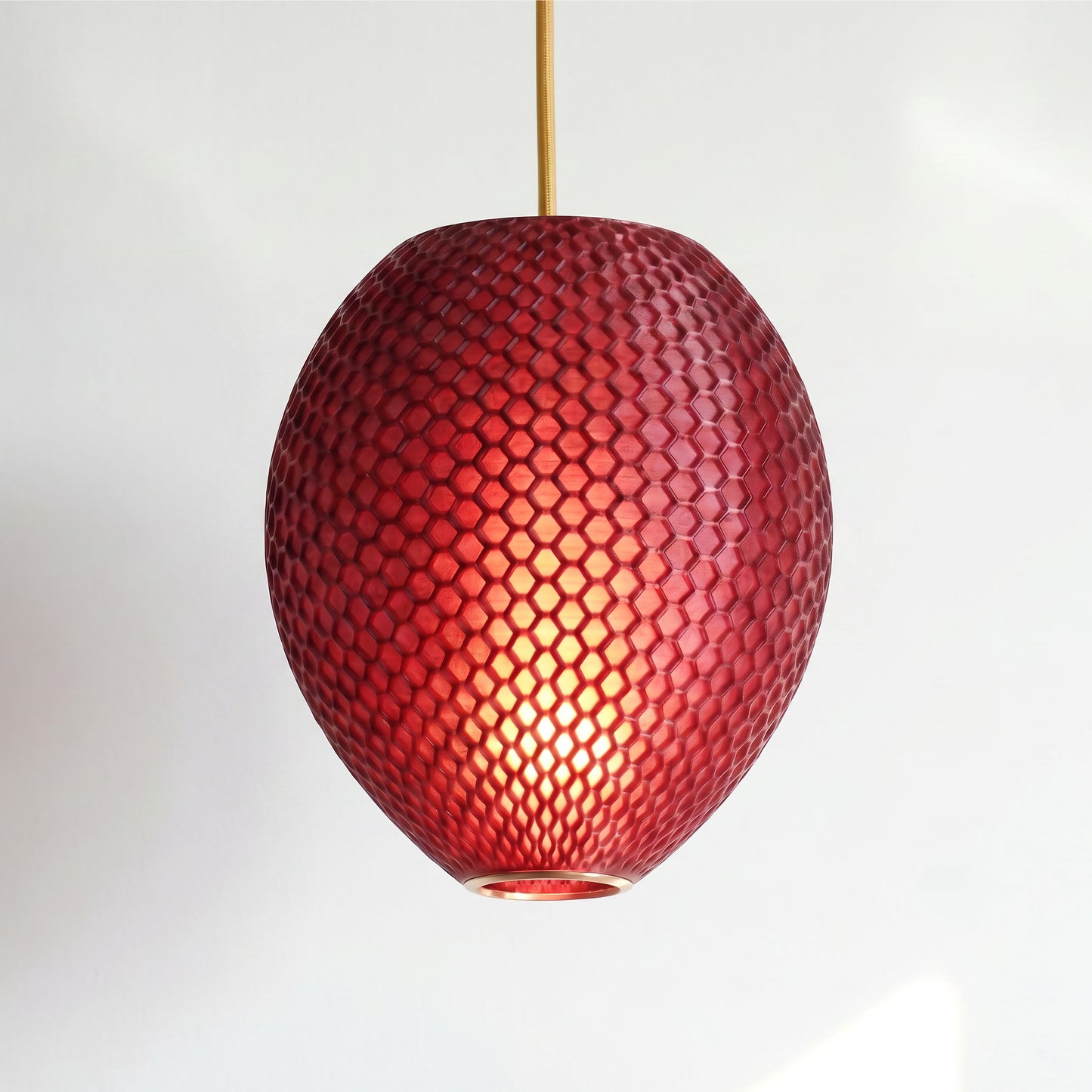 Small Crimson Red Hive Pendant Light
