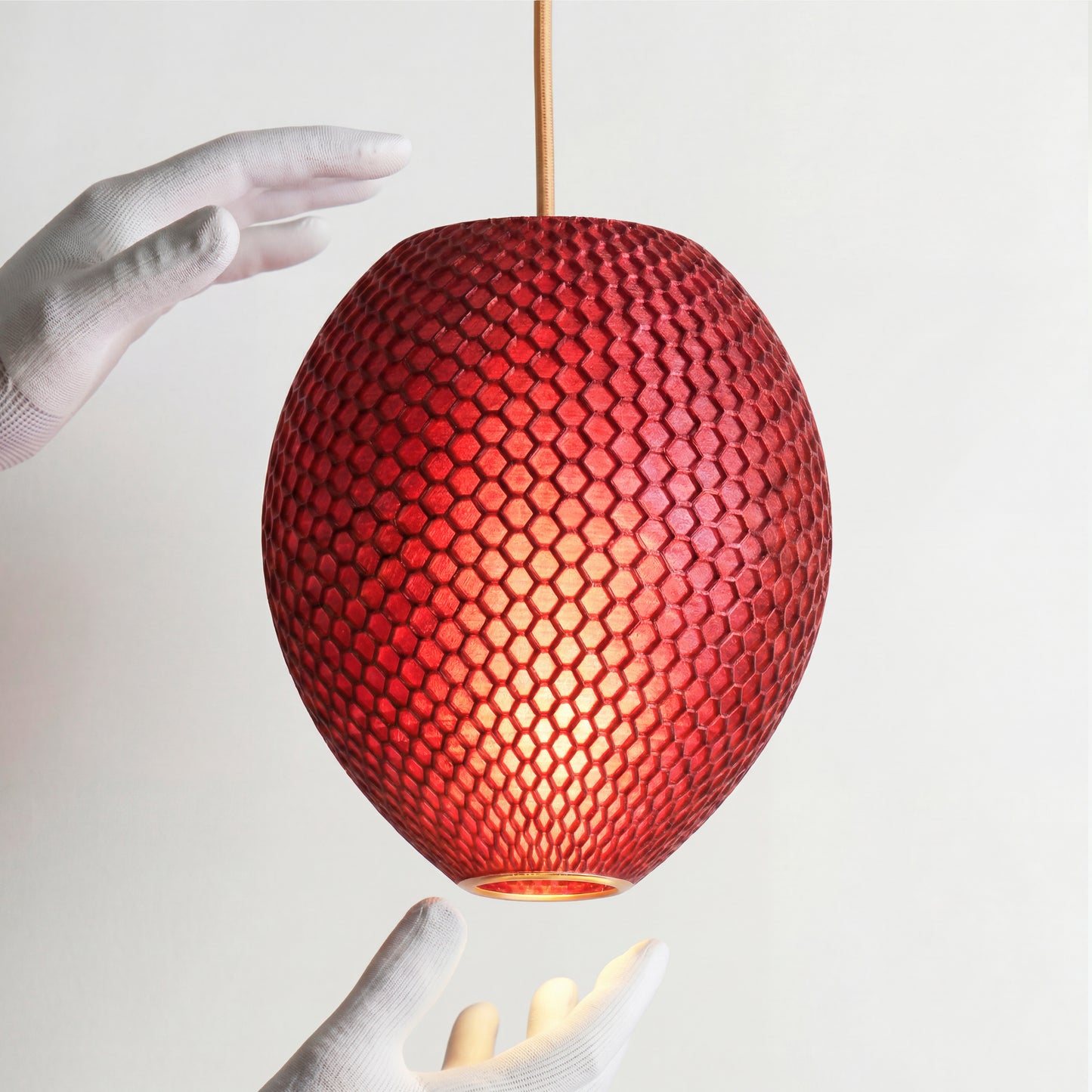 Small Crimson Red Hive Pendant Light