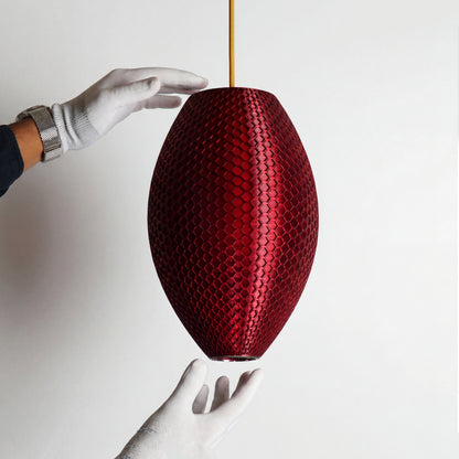 Crimson Red Long Hive Pendant Light