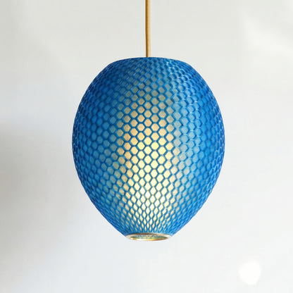 Small Deep Blue Hive Pendant Light