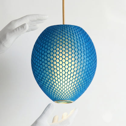 Small Deep Blue Hive Pendant Light