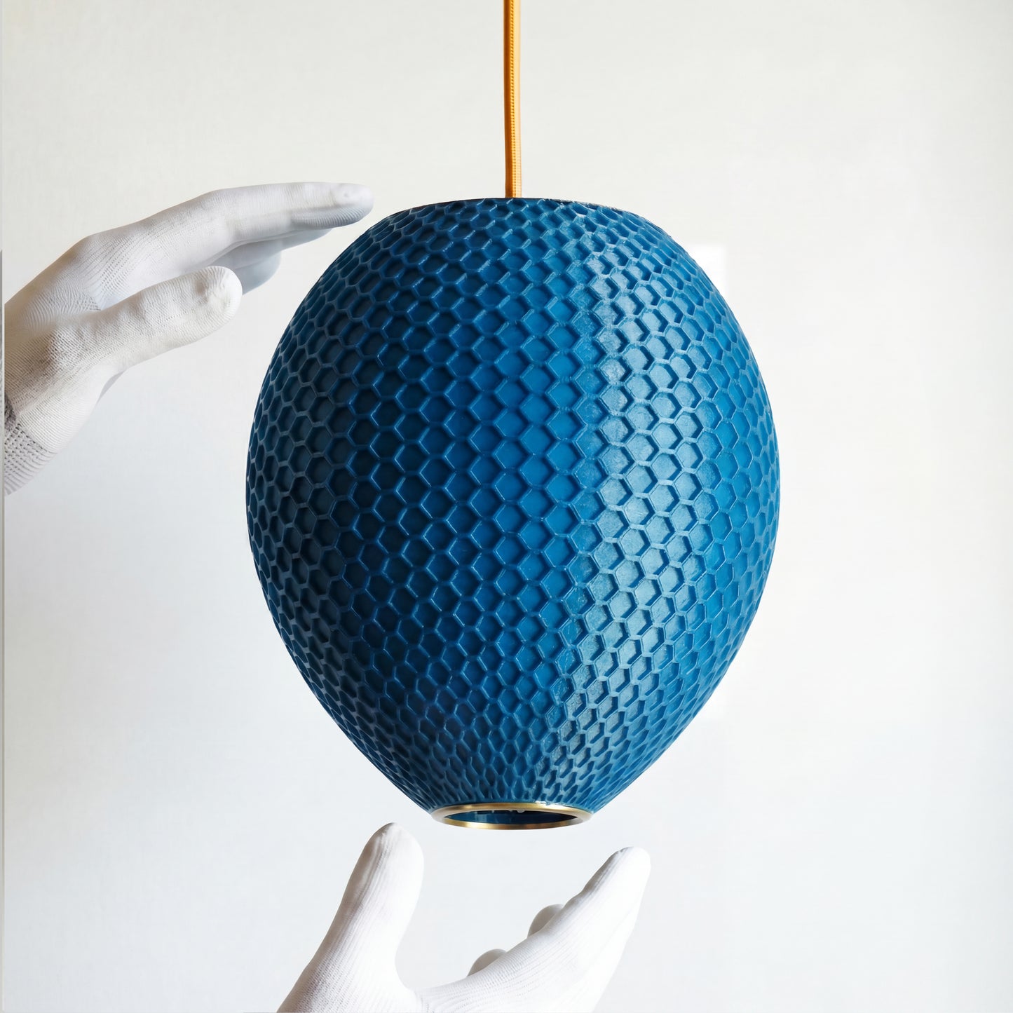 Small Deep Blue Hive Pendant Light