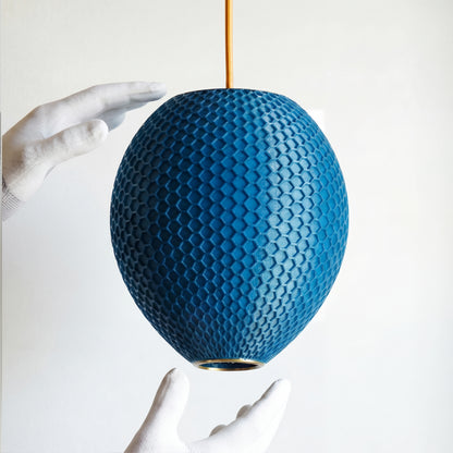 Small Deep Blue Hive Pendant Light