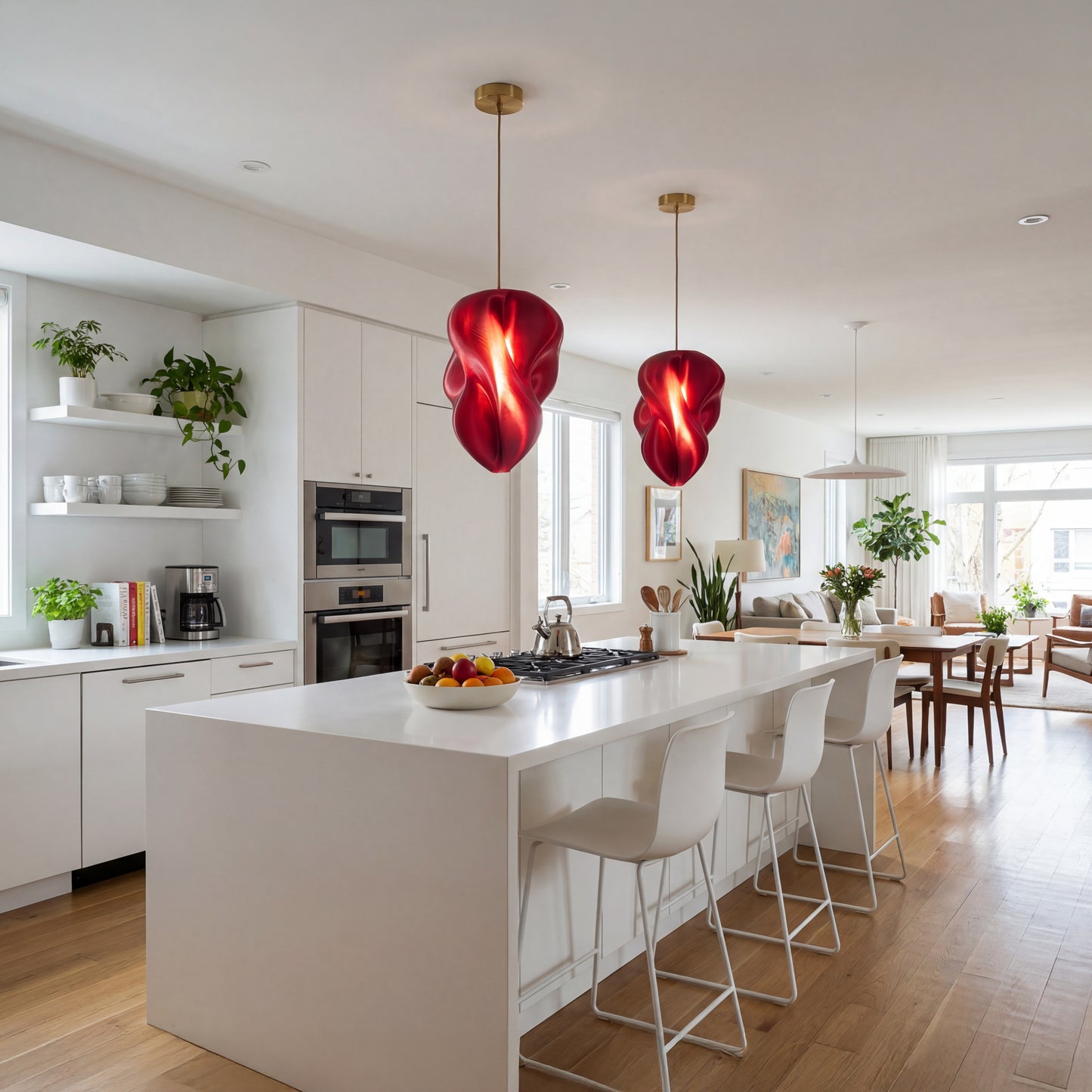 Luxury Mulberry Wine Flo Pendant Light – Sculptural Modern Designer Ceiling Fixture