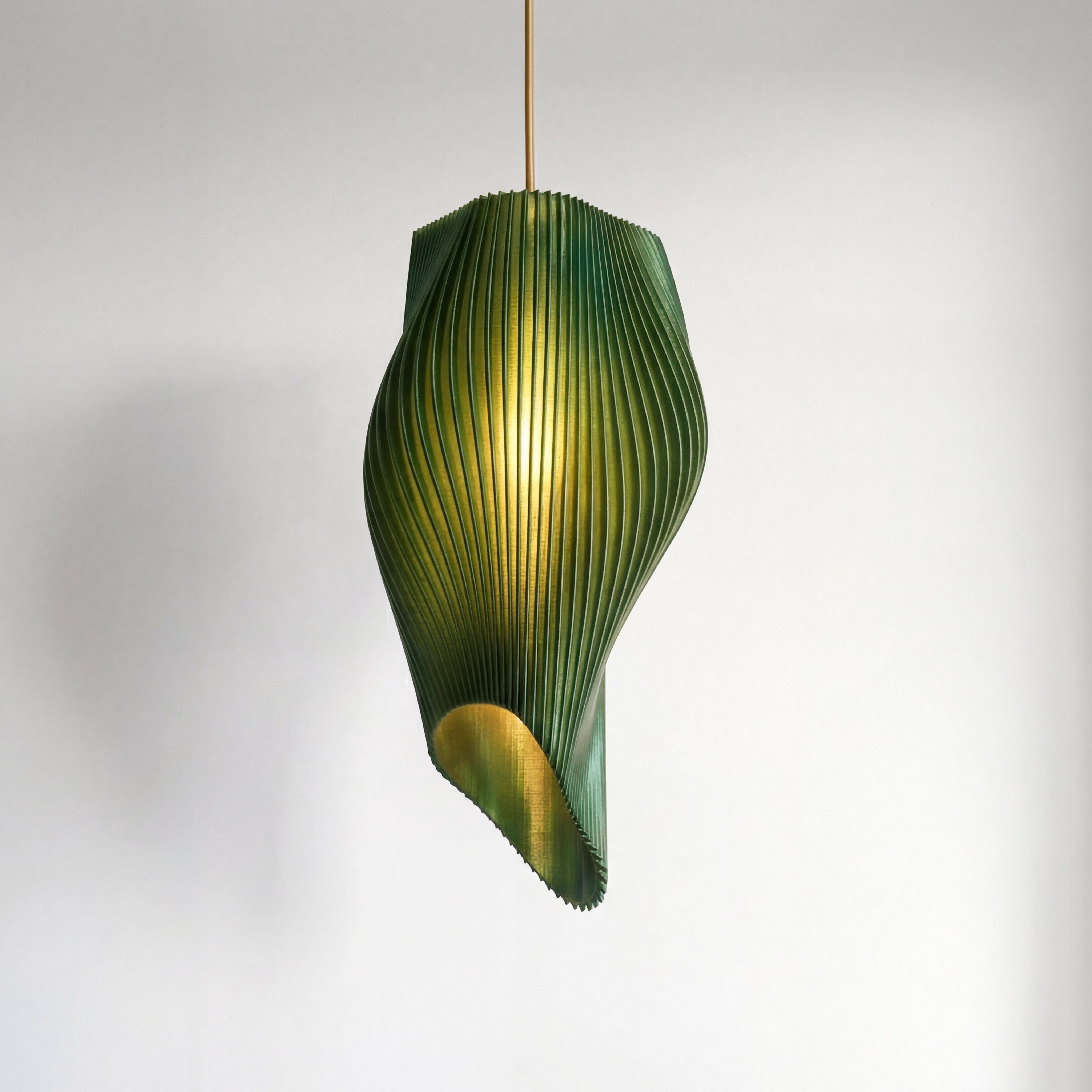 Luxury Forest Green Long Wave Pendant Light – Sculptural Designer Ceil ...