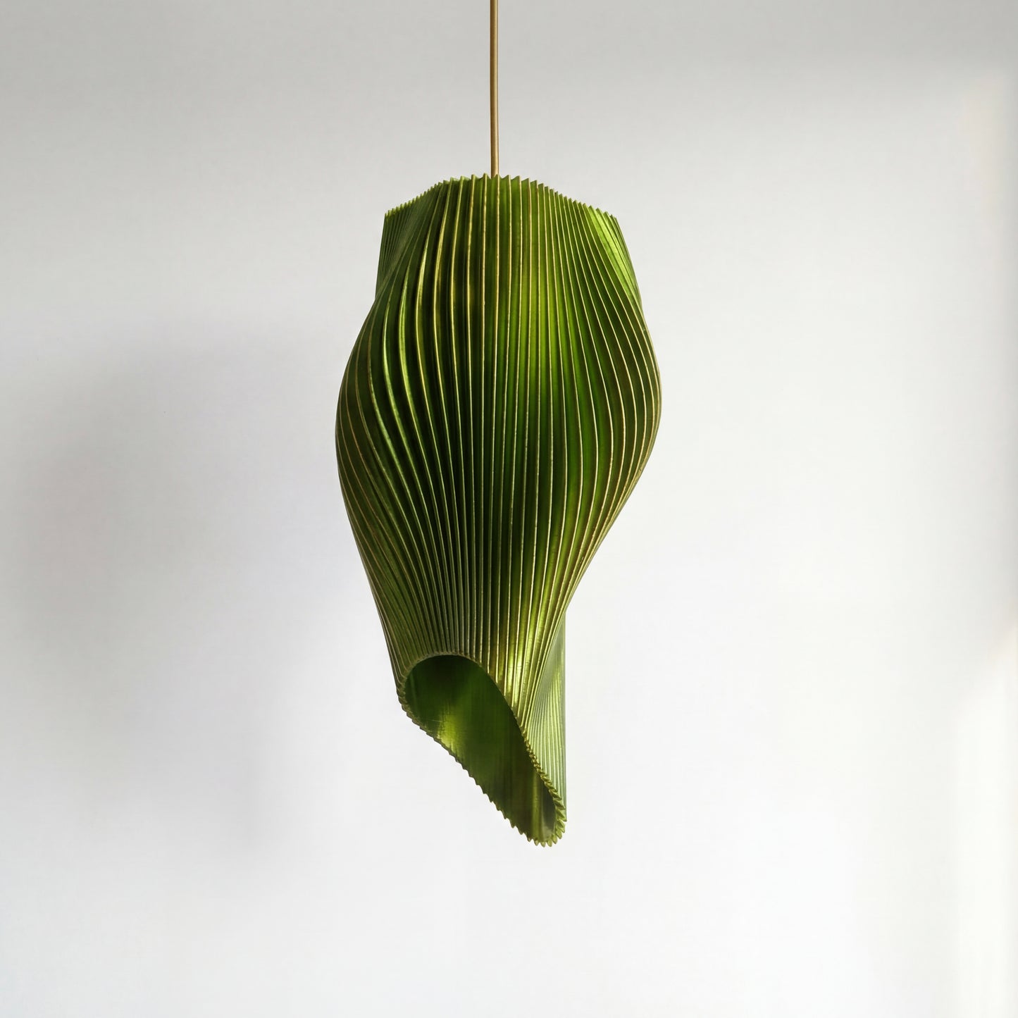 Luxury Forest Green Wave Pendant Light – Sculptural Statement Designer Ceiling Lighting
