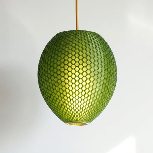 Small Forest Green Hive Pendant Light