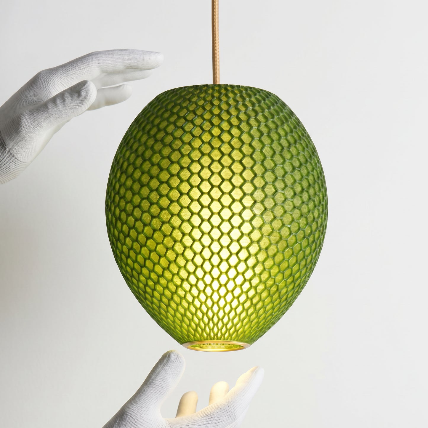 Small Forest Green Hive Pendant Light