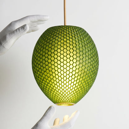 Small Forest Green Hive Pendant Light