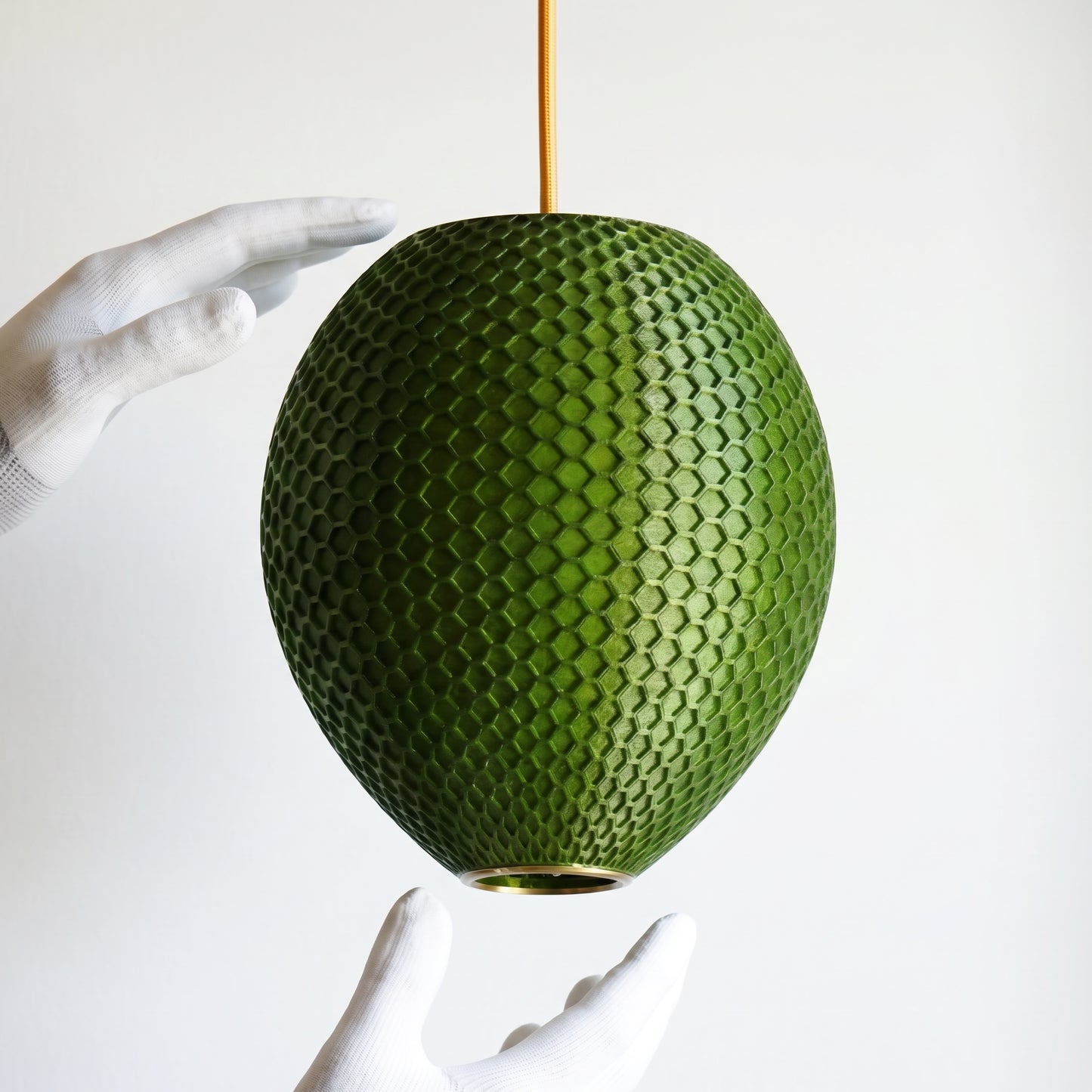 Small Forest Green Hive Pendant Light
