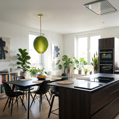 Small Forest Green Hive Pendant Light