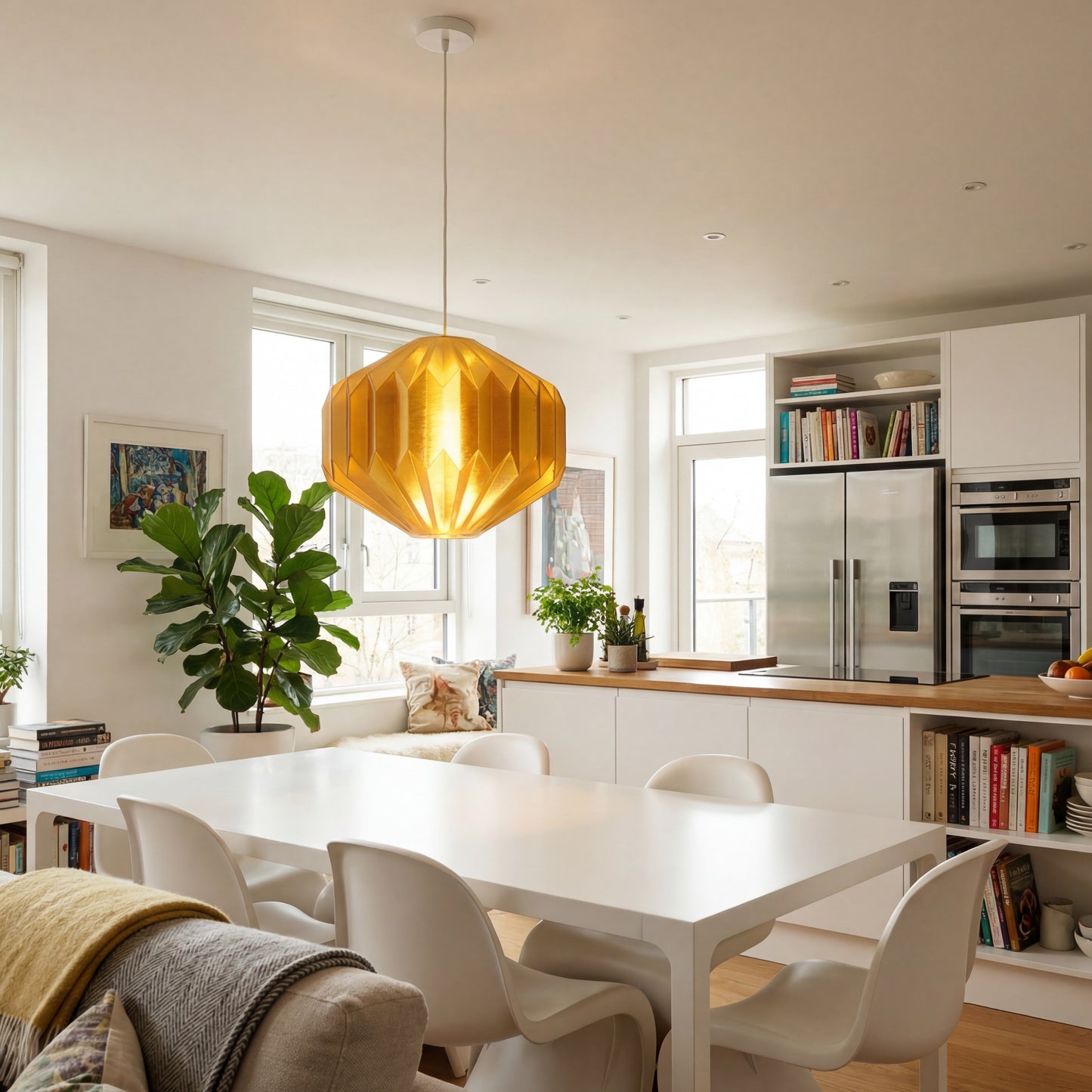 Jewel Sun Gold Origami Pendant Light