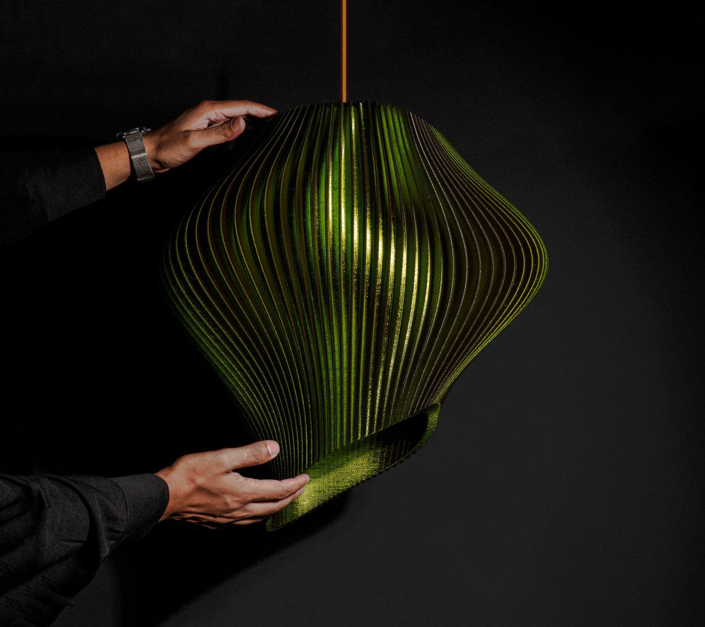 Forest Green Wave Pendant Light