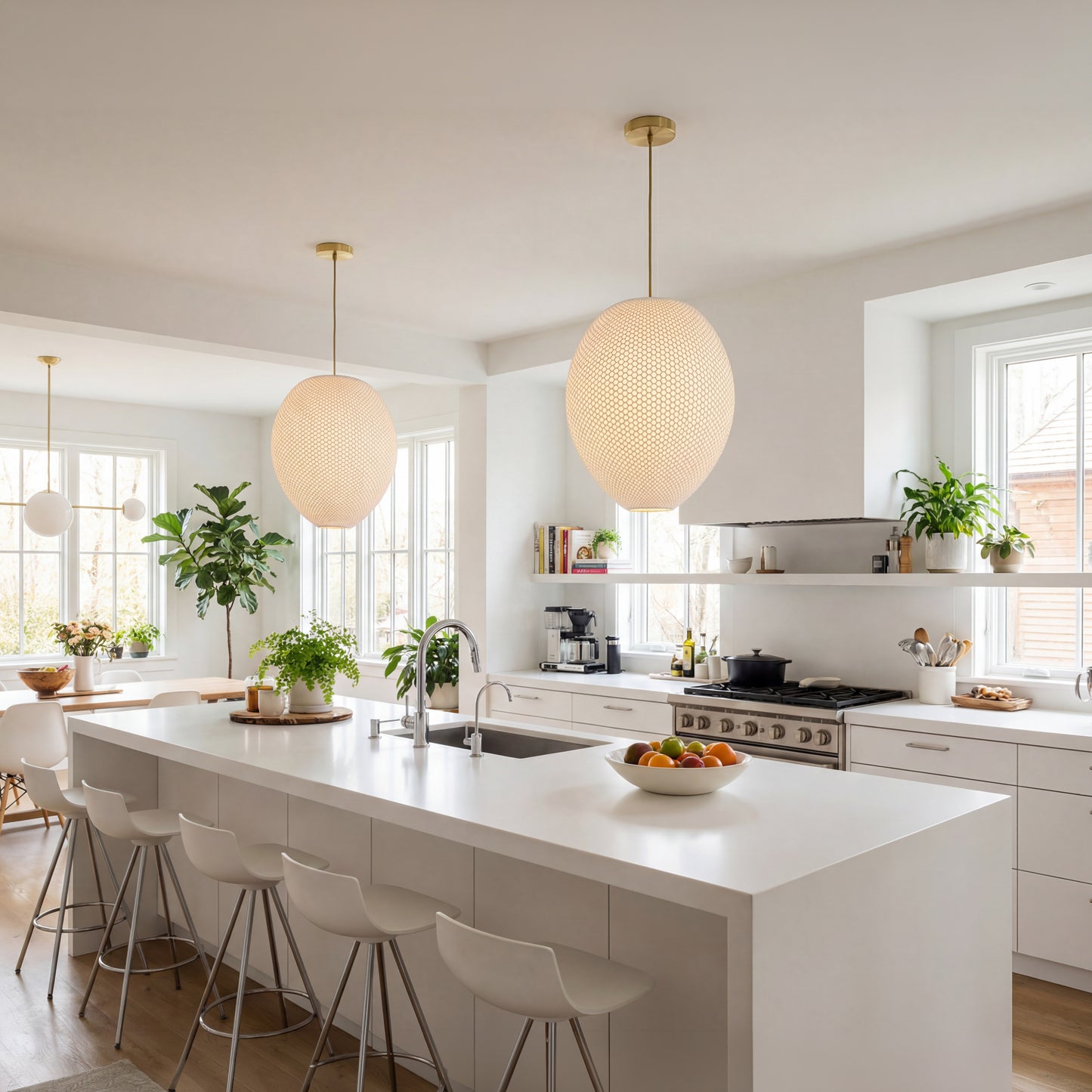 White Hive Pendant Light