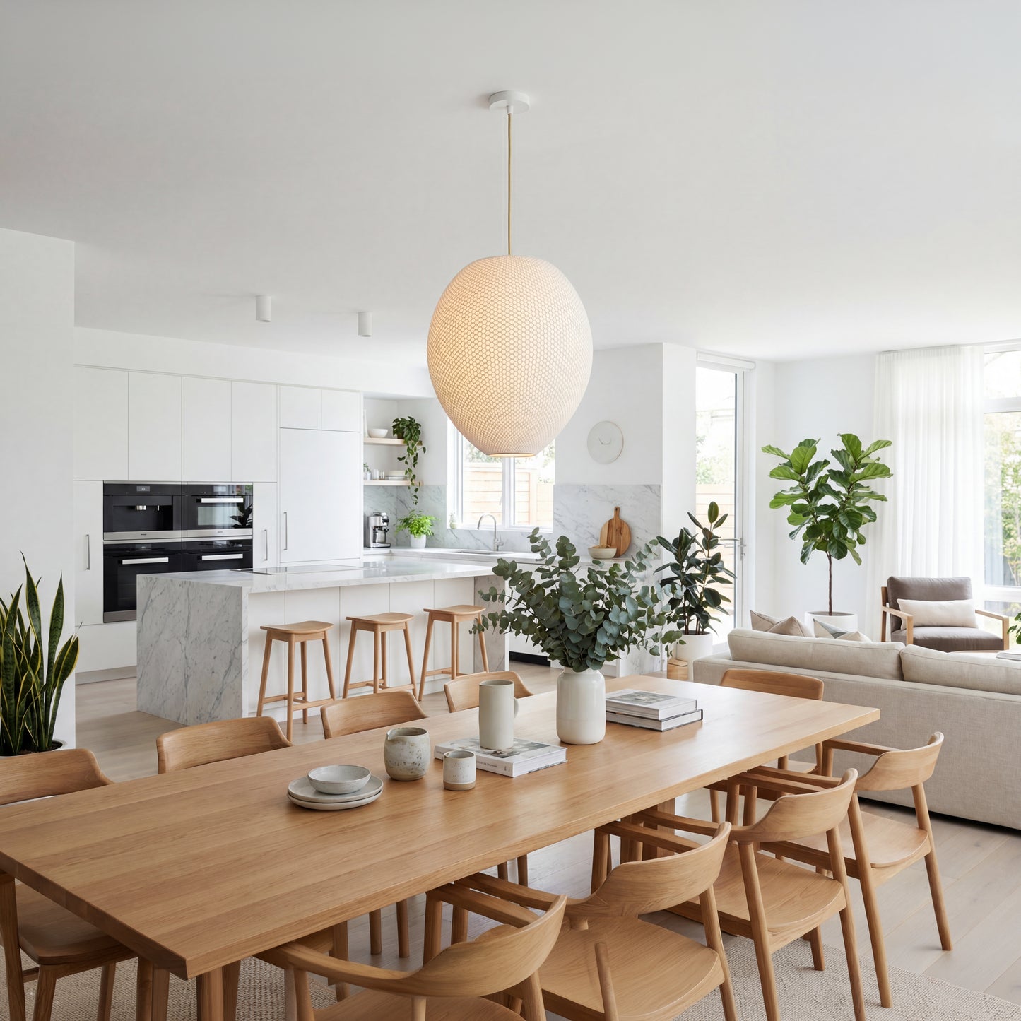White Hive Pendant Light