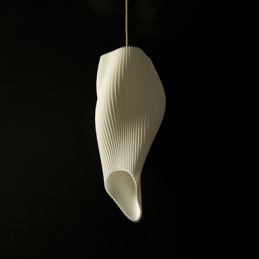 White Long Wave Pendant Light