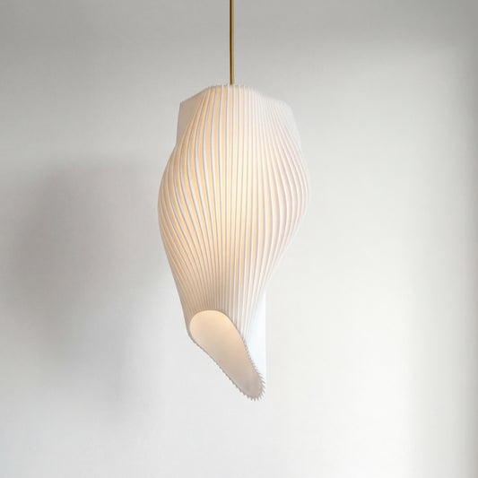 Luxury White Long Wave Pendant Light – Sculptural Designer Ceiling Lighting