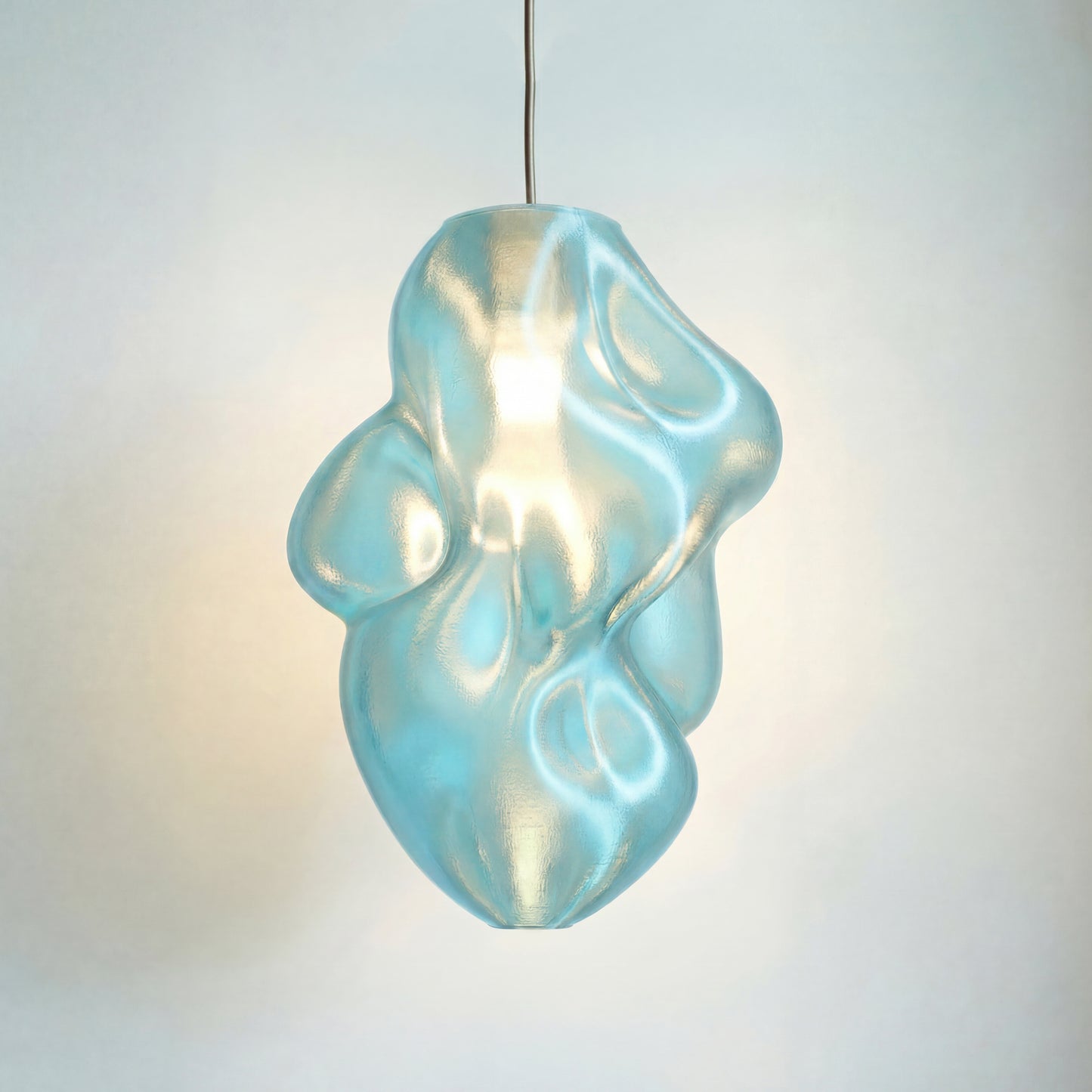 Large Sea Green Flo Pendant Light V3 – Sculptural Modern Designer Ceiling Light (50cm)