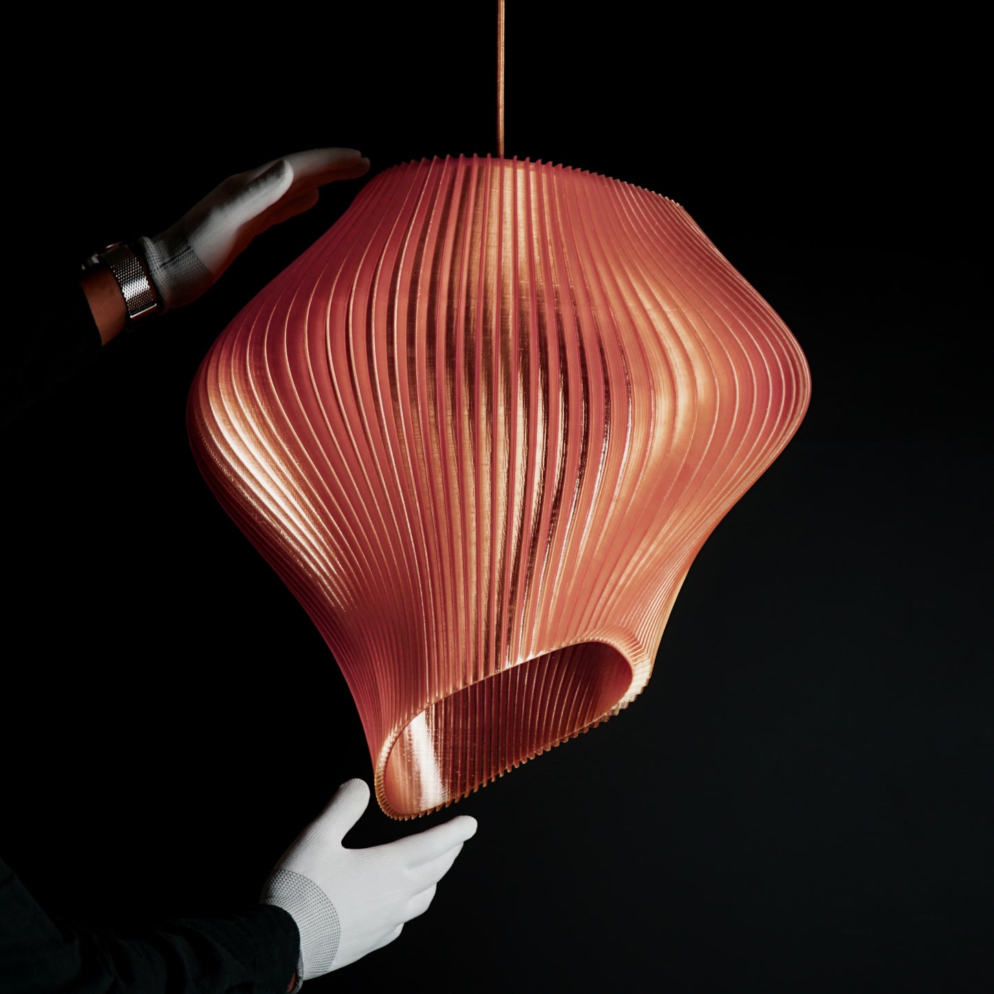 Peach Wave Pendant Light