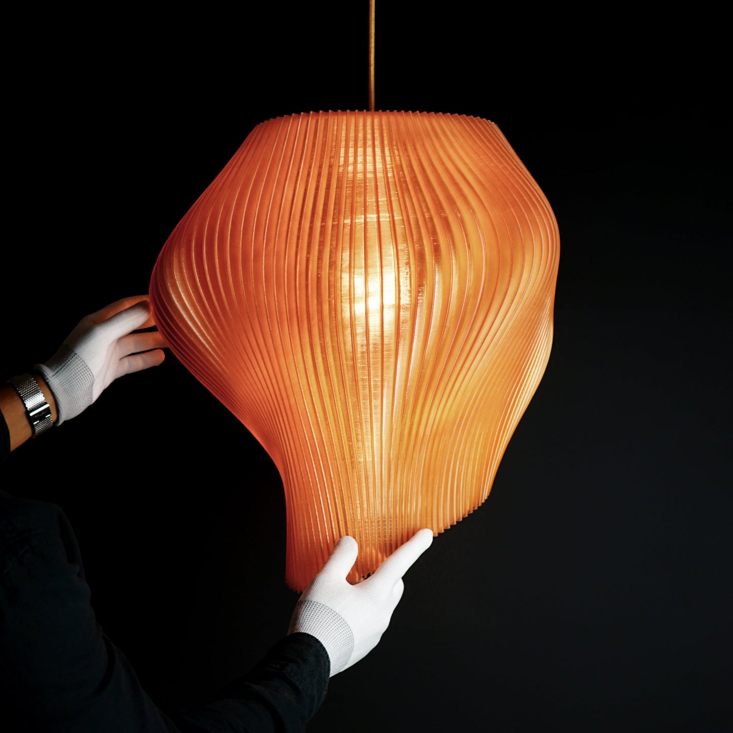 Peach Wave Pendant Light
