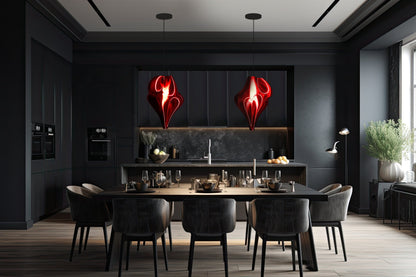 Red Crimson Flo Pendant Light
