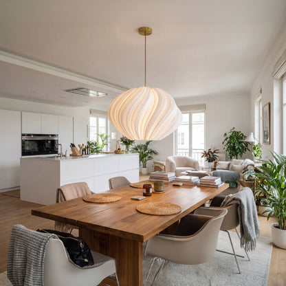 Luxury Large White Seashell Pendant Light – Sculptural Coastal Designer Ceiling Lighting