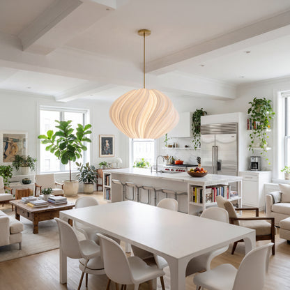 Luxury Large White Seashell Pendant Light – Sculptural Coastal Designer Ceiling Lighting