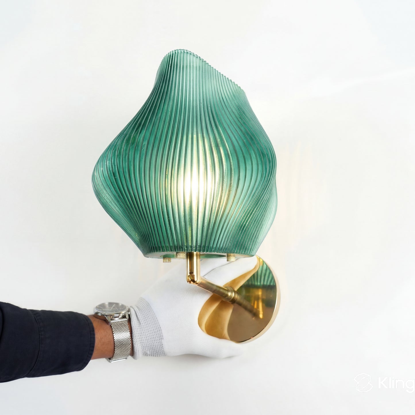 Small Ocean Turquoise Wave Wall Light